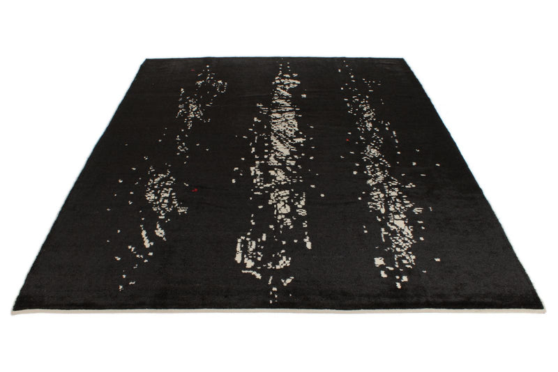 9x12 Black and White Modern Contemporary Rug