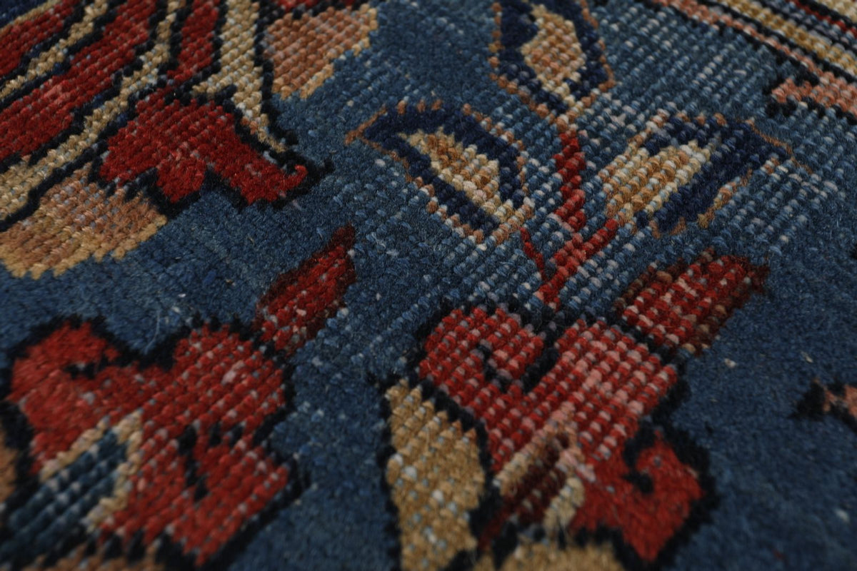 11x13 Burgundy and Blue Turkish Persian Rug