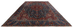 11x13 Burgundy and Blue Turkish Persian Rug