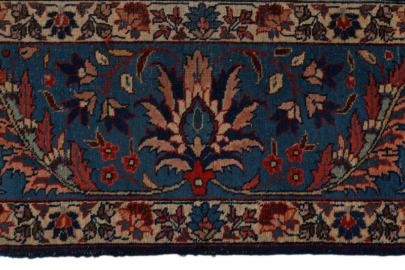 11x13 Burgundy and Blue Turkish Persian Rug