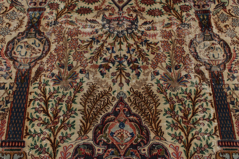 10x13 Beige and Multicolor Turkish Overdyed Rug