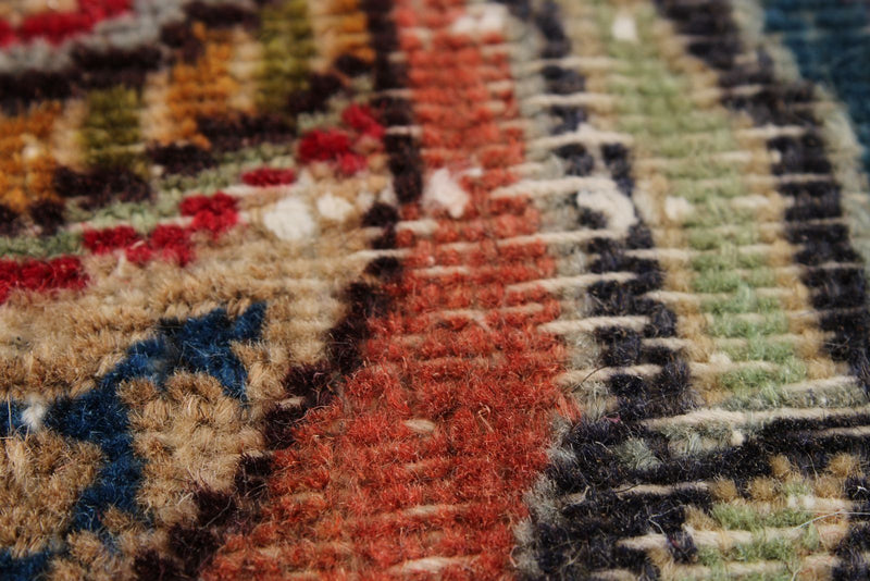 10x13 Beige and Multicolor Turkish Overdyed Rug