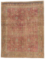 10x13 Red and Brown Turkish Overdyed Rug