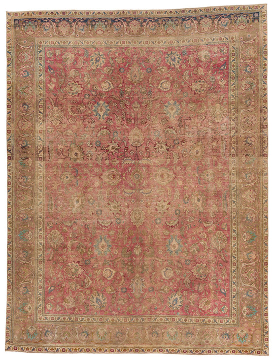 10x13 Red and Brown Turkish Overdyed Rug
