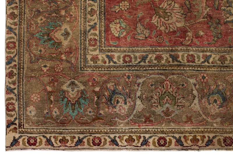 10x13 Red and Brown Turkish Overdyed Rug