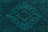 9x13 Turquoıse and Blue Turkish Overdyed Rug