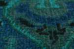 9x13 Turquoıse and Blue Turkish Overdyed Rug