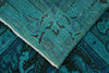 9x13 Turquoıse and Blue Turkish Overdyed Rug