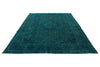 9x13 Turquoıse and Blue Turkish Overdyed Rug