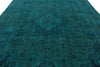 9x13 Turquoıse and Blue Turkish Overdyed Rug