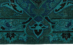 9x13 Turquoıse and Blue Turkish Overdyed Rug