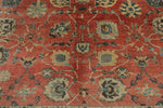 10x13 Orange and Dark Brown Turkish Oushak Rug