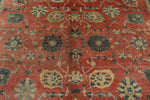 10x13 Orange and Dark Brown Turkish Oushak Rug