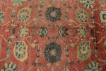 10x13 Orange and Dark Brown Turkish Oushak Rug