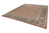 10x13 Orange and Dark Brown Turkish Oushak Rug