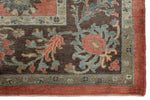 10x13 Orange and Dark Brown Turkish Oushak Rug