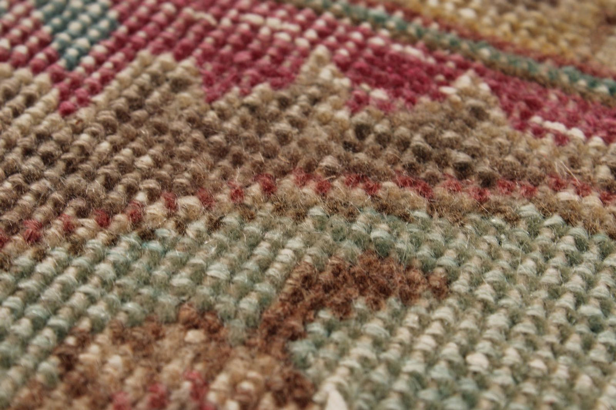 10x13 Beige and Magenta Anatolian Turkish Tribal Rug