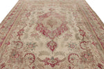 10x13 Beige and Magenta Anatolian Turkish Tribal Rug