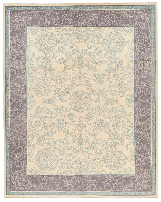 9x12 Beige and Light Gray Modern Contemporary Rug