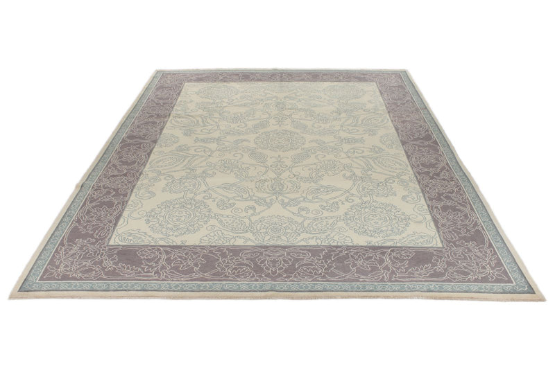 9x12 Beige and Light Gray Modern Contemporary Rug