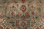 8x12 Olive Green and Red Anatolian Turkish Tribal Rug