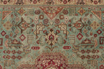 8x12 Olive Green and Red Anatolian Turkish Tribal Rug