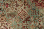 8x12 Olive Green and Red Anatolian Turkish Tribal Rug