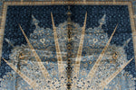 6x9 Beige and Blue Turkish Silk Rug