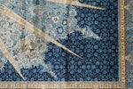6x9 Beige and Blue Turkish Silk Rug