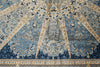 6x9 Beige and Blue Turkish Silk Rug