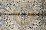 6x9 Beige and Blue Turkish Silk Rug