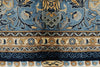 6x9 Beige and Blue Turkish Silk Rug