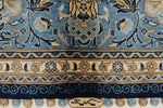 6x9 Beige and Blue Turkish Silk Rug