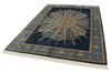 6x9 Beige and Blue Turkish Silk Rug