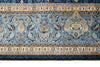 6x9 Beige and Blue Turkish Silk Rug