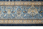 6x9 Beige and Blue Turkish Silk Rug