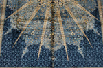 6x9 Beige and Blue Turkish Silk Rug