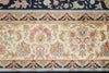 6x9 Navy and Beige Turkish Silk Rug