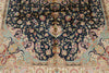 6x9 Navy and Beige Turkish Silk Rug