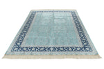 6x9 Blue and Navy Turkish Silk Rug