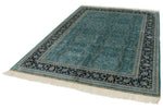 6x9 Blue and Navy Turkish Silk Rug