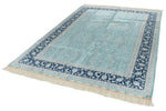 6x9 Blue and Navy Turkish Silk Rug