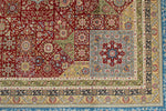 9x13 Red and Blue Turkish Silk Rug