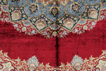 8x10 Red and Blue Turkish Silk Rug