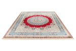 8x10 Red and Blue Turkish Silk Rug