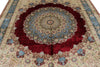 8x10 Red and Blue Turkish Silk Rug