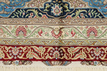 8x10 Red and Blue Turkish Silk Rug