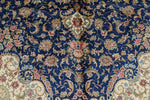 8x10 Navy and Blue Turkish Silk Rug