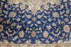 8x10 Navy and Blue Turkish Silk Rug