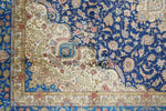 8x10 Navy and Blue Turkish Silk Rug
